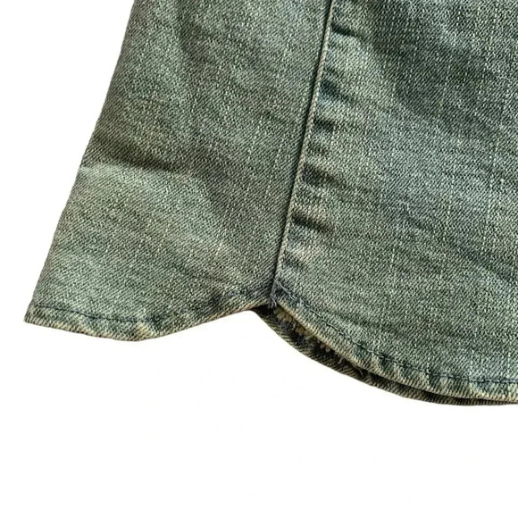 Lulus Light Wash Denim Tulip Button Fly Y2K Inspired Skirt Size Small - Picture 2 of 8